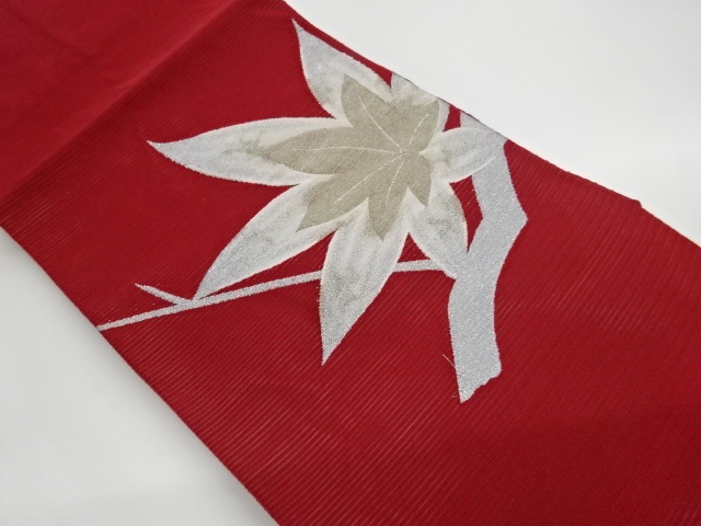 リサイクル　絽綴れ紅葉模様織出し名古屋帯